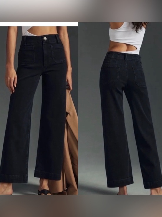 Pilcro Denim - Pilcro High-Rise Wide-Leg Jeans in Black